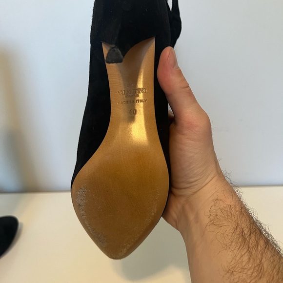 VALENTINO GARAVANI low bow tie boots in black suede 9.5 - Picture 6 of 10